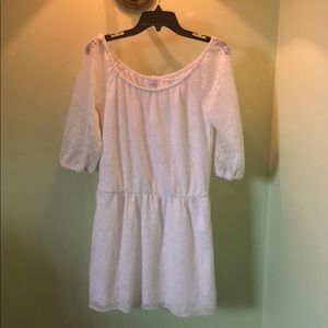 White Lace Long Sleeve Dress